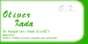 oliver kada business card